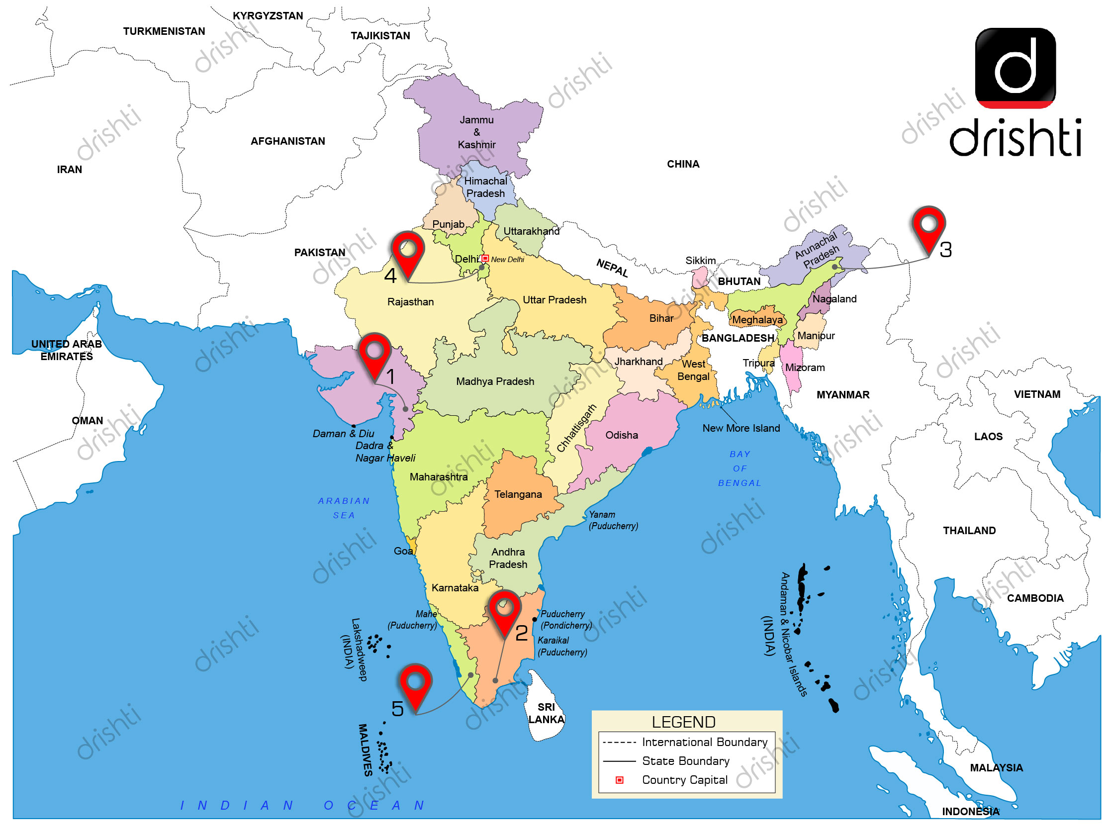 India Map : November (I) 2018 : Learning Through Maps