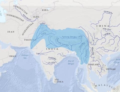 himalayan mountains world map