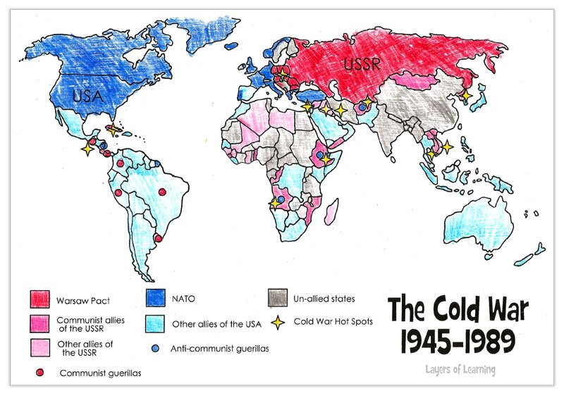 making history the second world war cold war map