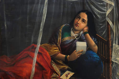 Portraits of Indian Woman Raja Ravi Varma  Abirpothi