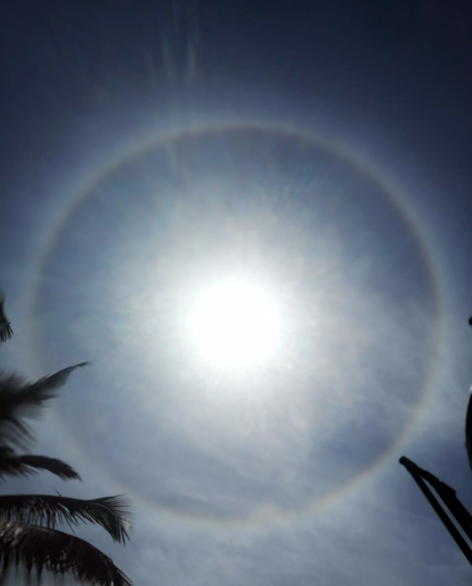 St Lucia Yacht Club - Did you notice a rainbow ring around the sun today?  It is called a halo and these are very common when we have high cirrus  clouds in